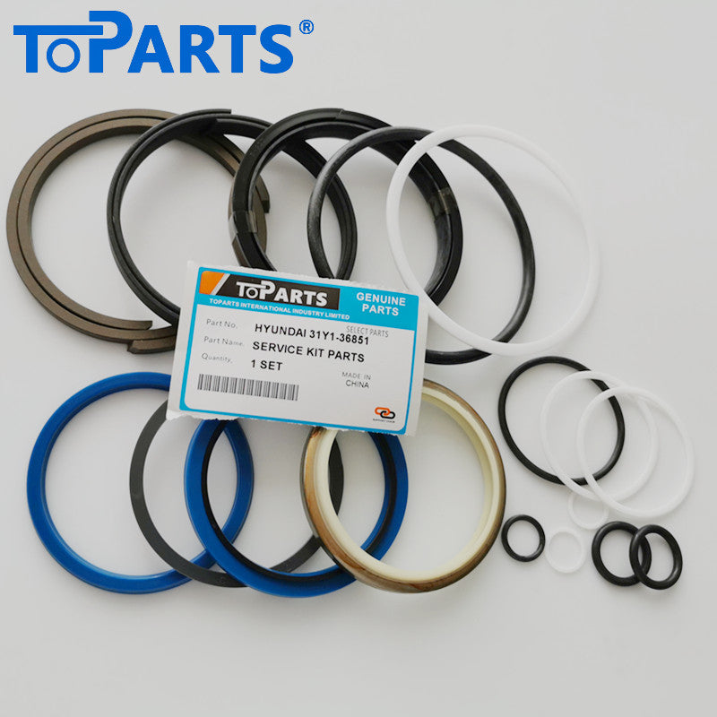 31Y1-36851 Hydraulic Cylinder Seal Kit for Hyundai R210LC-9 Bucket Cylinder Repair Kit Main Seal Kit Layout