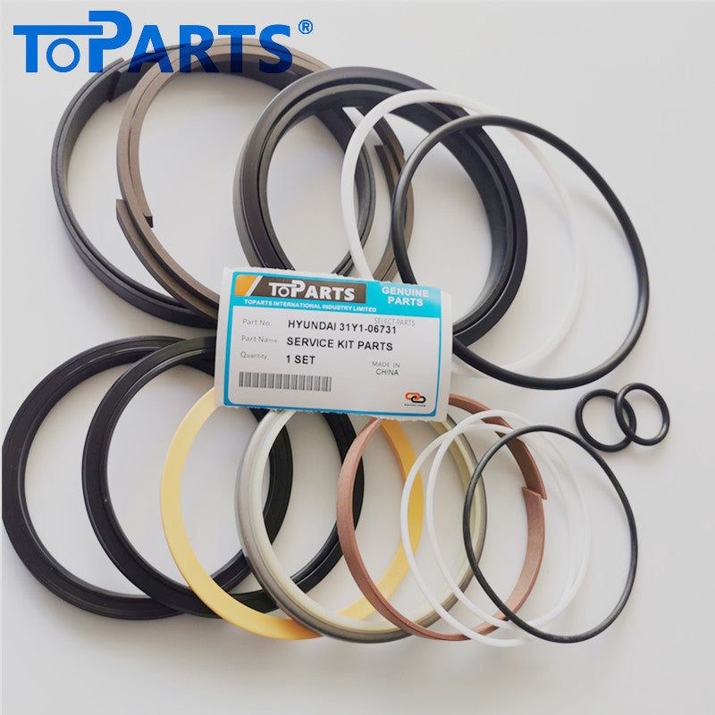 31Y1-06731 Hydraulic Cylinder Seal Kit for Hyundai R210LC-7 Arm Cylinder Repair Kit Main Seal Kit Layout