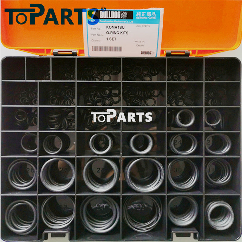Bulldog branded heavy-duty O-ring assortment box 0700012012 for Komatsu excavator
