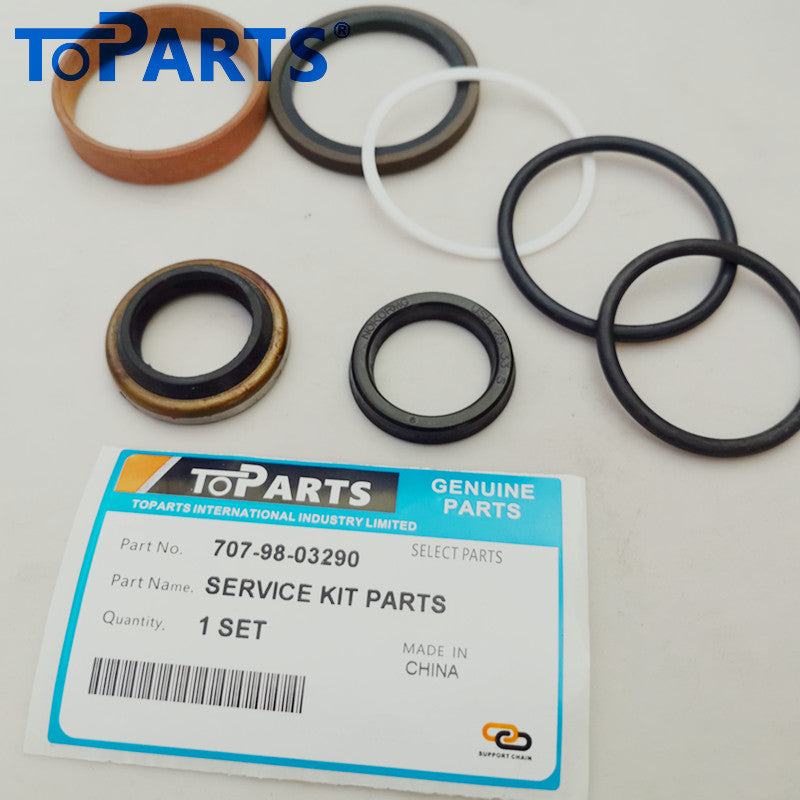 High pressure polyurethane and rubber seals in Komatsu 707-98-03290 repair kit