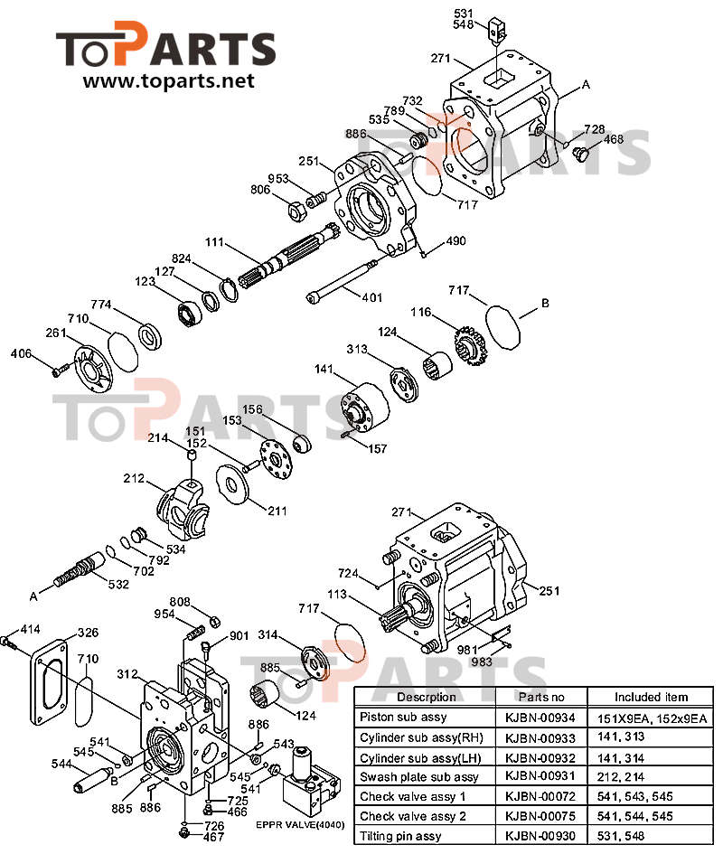 Durable heavy machinery parts 31N8-10070 seal kit detail breakdown