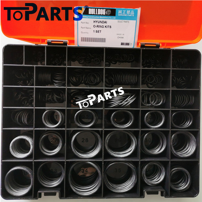 Bulldog branded heavy-duty O-ring assortment box 31000120 for Hyundai excavator