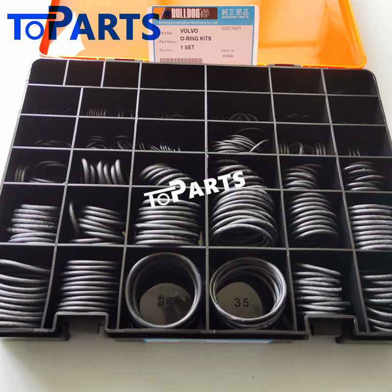 Bulldog branded heavy-duty O-ring assortment box 14532650 for Volvo excavator